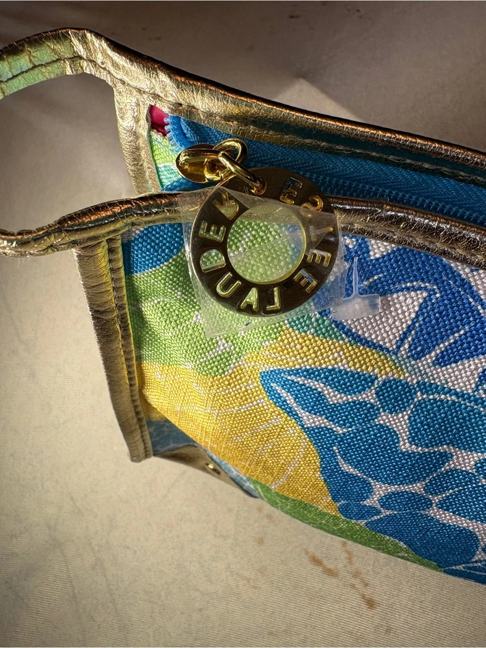 Estée Lauder x Lilly Pulitzer Blue & Yellow Shell-Print Cosmetic Pouch